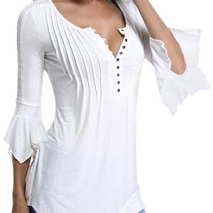 White 3/4 Sleeve white Top